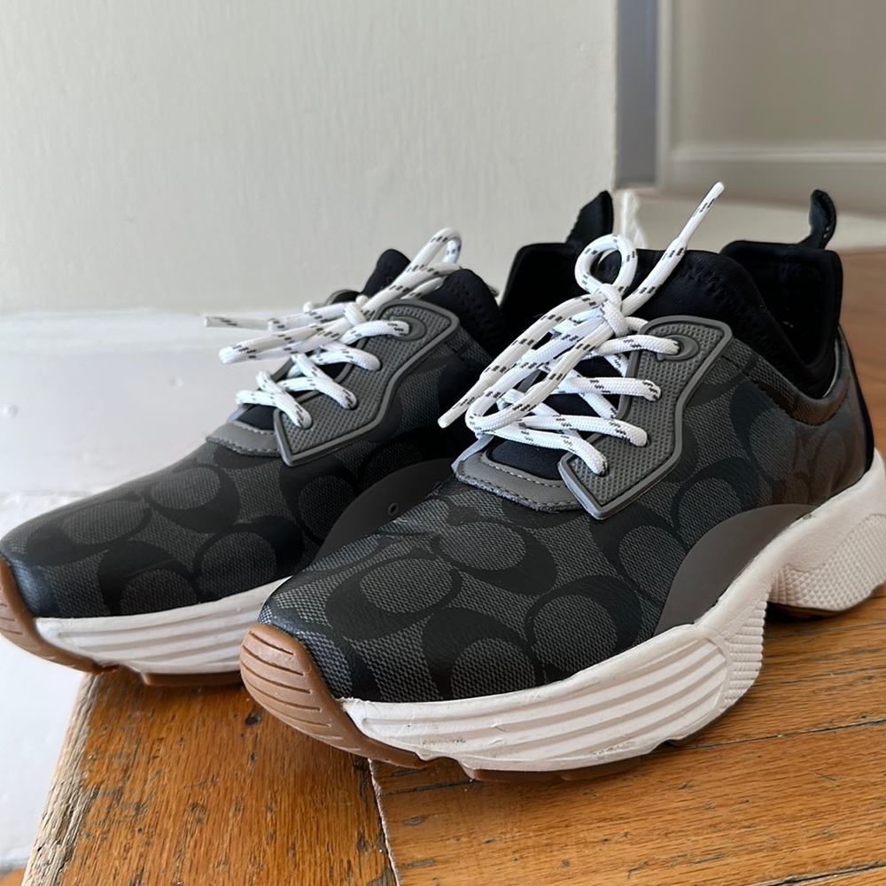 Coach tech runner leather sneakers